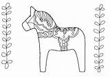 Coloring Adult Therapy Sheet Swedish Paint Dalahorse Details Print sketch template
