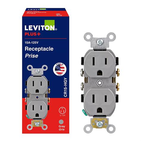 leviton commercial duplex receptacle  amp  gray  home depot canada