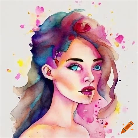 Watercolor Illustration Of A Girl On Craiyon