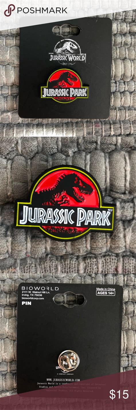 Sold Jurassic Park Enamel Pin Jurassic Park Jurassic Park Logo