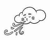 Wind Cloud Coloring Blowing Cartoon Book Clipart Template Storm Dreamstime Children Illustrations sketch template