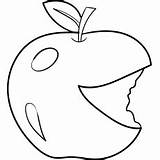 Apple Coloring Pages Bitten Delicious Ones Red Little Apples sketch template