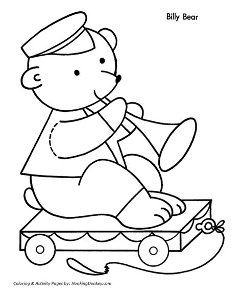 christmas toys coloring pages bear pull toy christmas coloring sheet