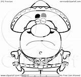 Hispanic Depressed Bandit Clipart Cartoon Outlined Coloring Vector Thoman Cory Royalty sketch template