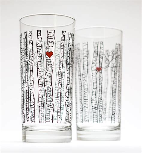 Birch Tree Glassware Set Of 2 Everyday Drinking Glasses