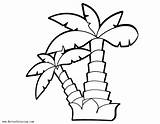 Palm Coloring Tree Pages Clipart Kids Printable sketch template