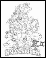 Smash Bros Kirby Samus Personnages Colorier Gratuitement Colouring Malvorlagen 123dessins Malbögen Malbücher Sketchite Drawing Brawl sketch template