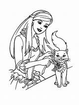 Coloring Barbie Pages Cat Lap Animal Her sketch template