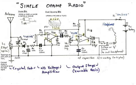simple radio circuit  op amp