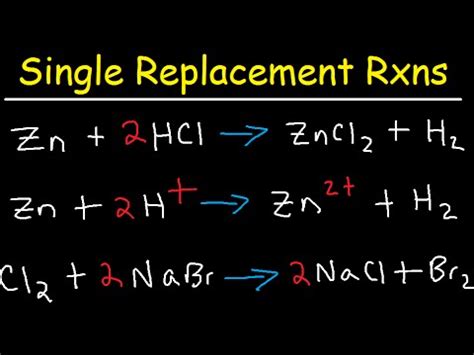 single replacement reactions tutorial net ionic equations chemistry
