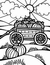 Harvest Carriage Harvests Pumpkins sketch template