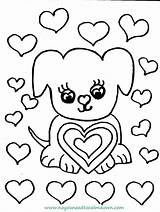 Coloring Dog Printable Cute Valentine Pages Valentines Hearts Sheets Heart Kids Animal Need Calm Down Cartoon Book Seasons Seasonal Holidays sketch template