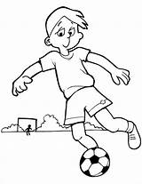 Coloring Football Pages Kicking Boy sketch template