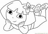 Coloring Sleeping Dora Pages Explorer Coloringpages101 Kids Cartoon Series sketch template