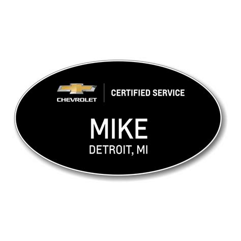 chevrolet certified service black oval  badge