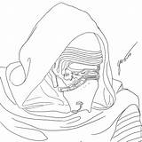 Ren Kylo Drawing Getdrawings sketch template