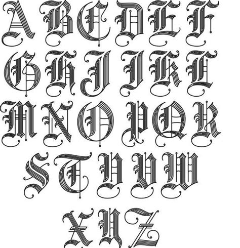 alphabet letters tattoo flash