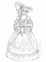 Victorian Coloring Pages Woman Sketch Dress Sketches Ladies Drawing Drawings Historical Color Adult Illustration Books Dresses Simple Colouring Fashion Anthony sketch template
