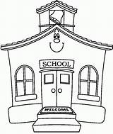 School Coloring Building Pages Popular sketch template