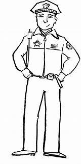 Policeman Coloring Pages Police Officer Printable Drawing Clipart Color Kids Uniform First Policemen Sheets Printables Badge Template Cartoon Waist Grasp sketch template