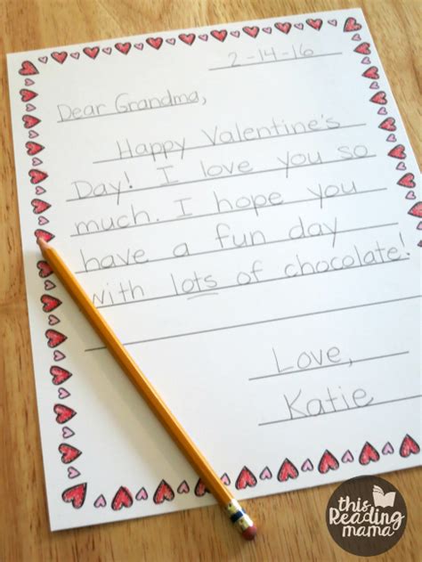 valentine letter templates  kids  reading mama letter