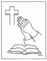 Praying Coloring Hands Pages Printable Bible Kids Color Print Prayer Cross Drawing Mantis Step Church Hand Pray Children Adron Board sketch template