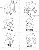 Opposites Coloring Pages Kids Printables Preschool Opposite Color Worksheets Preschoolers Printable Print Words Crafts School Activities Pre English Getdrawings Learning sketch template