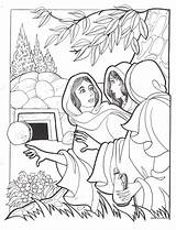 Coloring Pages Tomb Jesus Empty Mary Easter Cross Sunday School Bible Colouring Kids Activities Preschool Crafts sketch template