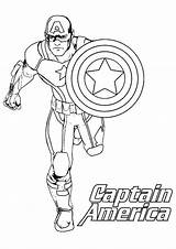 Coloring Captain America Pages Printable Easy Marvel Superheroes sketch template