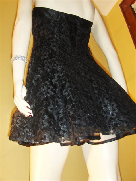 80s vamp sexy sheer black lace party girl halter mini dress vintage