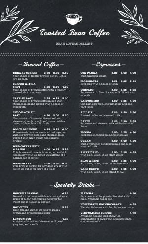 beautiful cafe menu templates  designs musthavemenus cafe menu