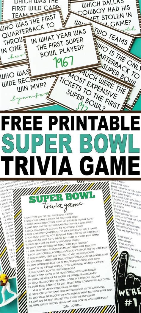printable super bowl trivia game super bowl trivia  trivia