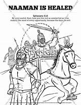 Naaman Coloring Pages Leper Kings Sunday School Sharefaith Template Sketch Vbs sketch template