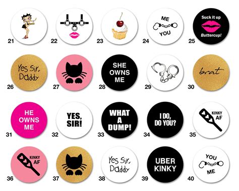 Bdsm Buttons Kinky Sex Pins 1 5 Pack Choose Your Design Buy Etsy