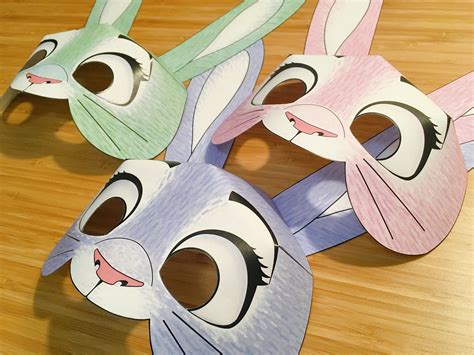 printable easter bunny masks  black  white masks  etsy