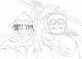 Zoro Coloring Luffy sketch template