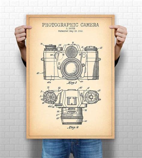 vintage camera poster camera patent camera blueprint  printpoint