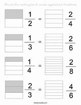 Equivalent Rectangles Fractions sketch template