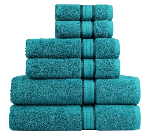 cotton craft ultra soft  piece towel set teal luxurious  ringspun cotton  ebay