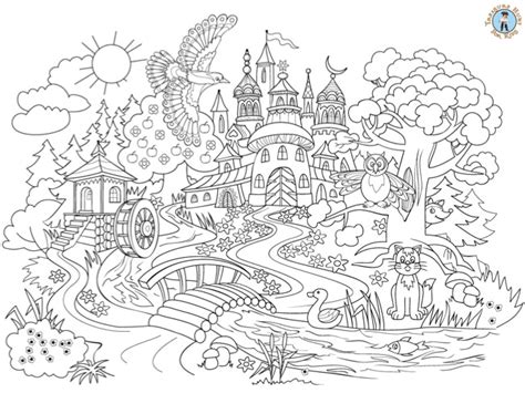 fairy tale castle coloring page treasure hunt  kids