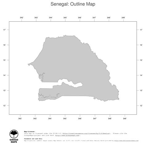 Map Senegal Ginkgomaps Continent Africa Region Senegal