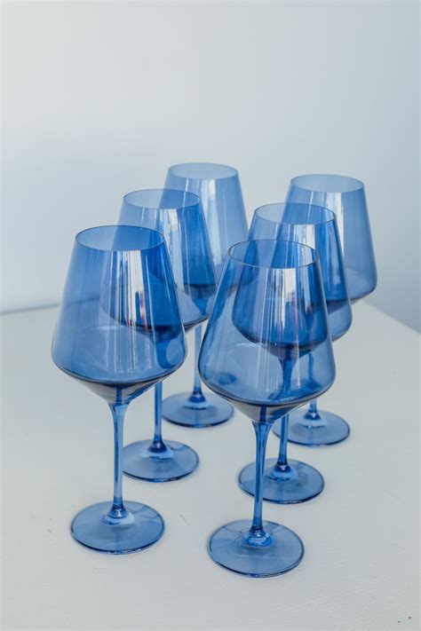 Estelle Colored Wine Stemware Set Of 6 {cobalt Blue} Estelle