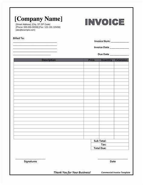 printable  invoice