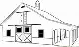 Horse Stable Coloringpages101 Printable Kids Cute Barns sketch template