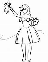 Hula Coloring Girl Pages Dance Dancer Jazz Getdrawings Getcolorings Printable Print Comments sketch template