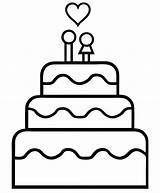Cake Wedding Coloring Printable Template Blank Tier Printablee Templates Via sketch template