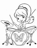 Coloring Drums Pages Drum Strawberry Shortcake sketch template