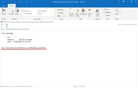 recall  email  outlook  seconds guide  print screens