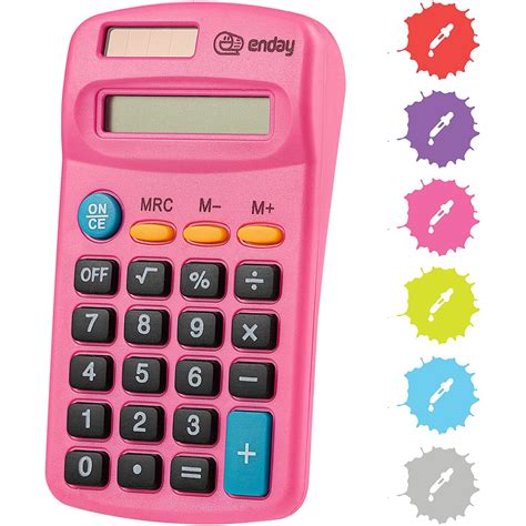 calculator pink basic small solar  battery operated large display  function auto