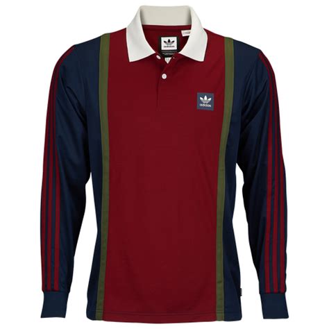 adidas originals rugby jersey mens skate clothing collegiate navycollegiate burgundy